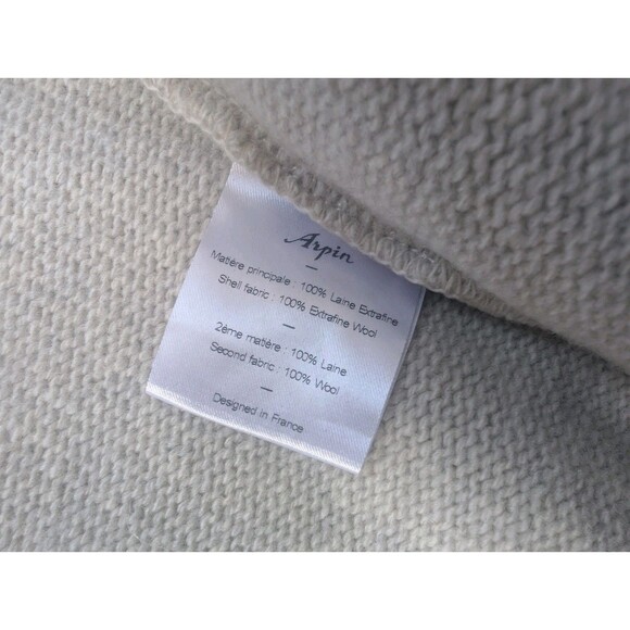 ARPIN 1817 France Sweater Full-Zip Jacket Extra Fine Wool Sz T36 -SM Cream Knit - Picture 14 of 16
